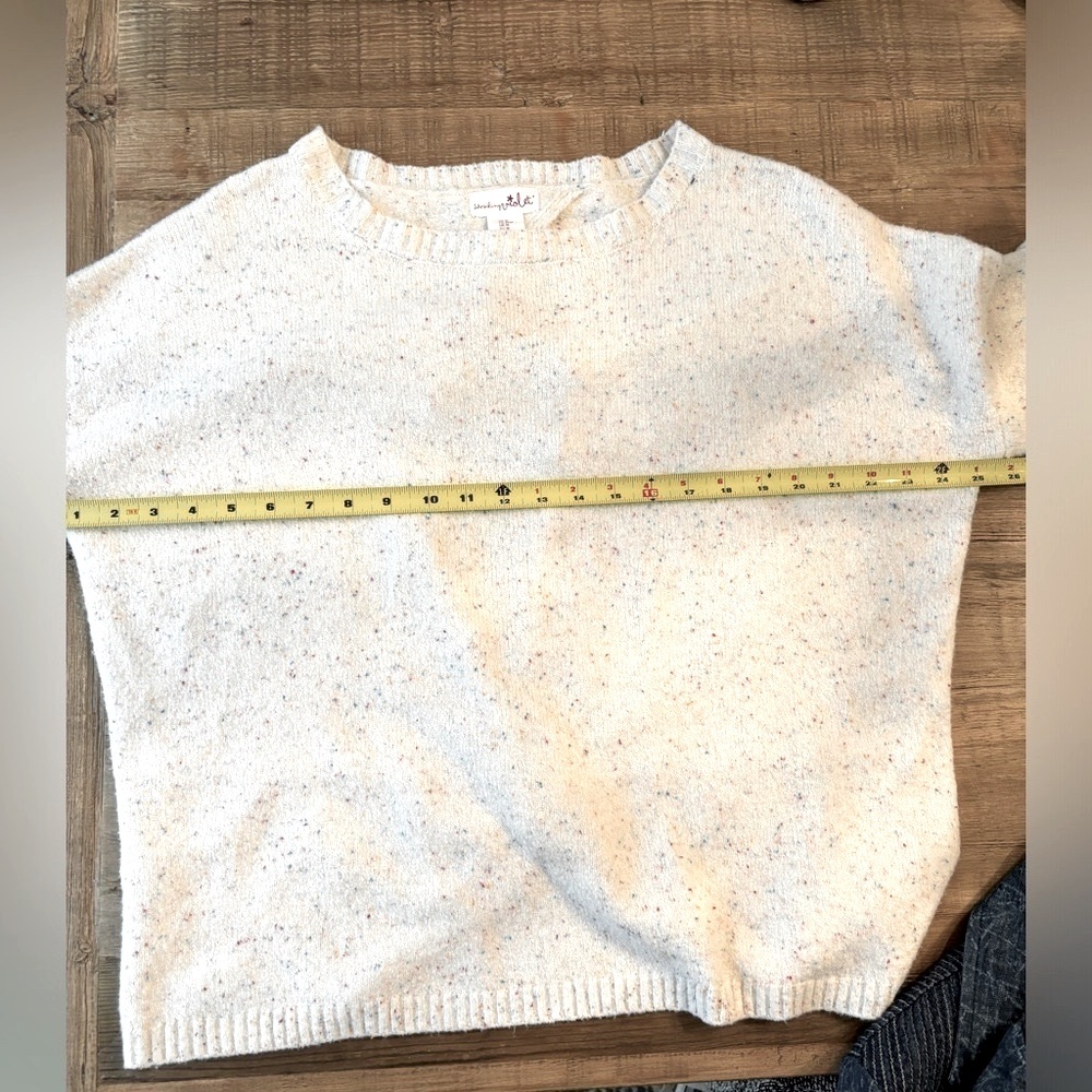 Shrinking Violet Open Back Gray Sweater. Women’s Sz-M Confetti | Neutral EUC - Picture 7 of 14